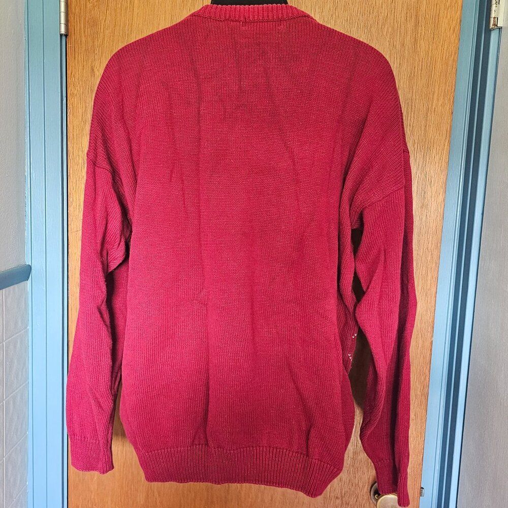 90s Vintage Payne Stewart Red Argyle Embroidered Golf Sweater Size 2XLT - Picture 3 of 9